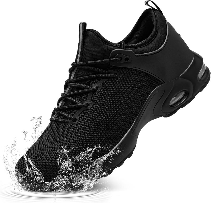 LARNMERN Steel Toe Waterproof Air Shoes Men Slip On Work Sneakers Comfortable Lightweight Construction Shoe - Image 1